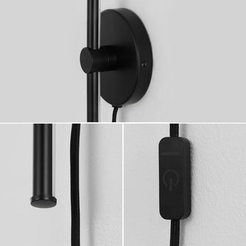 Anton 27.25" Modern Minimalist Iron Adjustable Bar Integrated LED Plug-In Sconce - JONATHAN Y